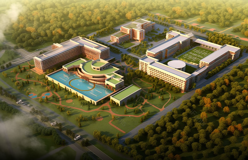 厂房学校高校城市山区建筑高空鸟瞰图,高清,摄影图,摄影图片,图片大全,摄影图免费下载